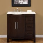 36-inch Marble Top Bathroom Vanity Off Center Left side Sink Cabinet  0912CM-L #SilkroadExclusive #Modern