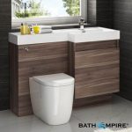Outdoors Toilet with Unit - Light Walnut Combined Vanity Unit