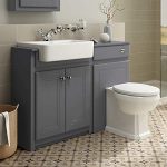 1100mm Combined Vanity Unit Toilet Basin Grey Bathroom Furniture