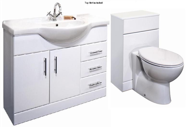 Classic 1050mm Bathroom Vanity Unit & WC UNIT BTW Toilet 1550mm