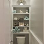 The water closetwainscot & shelves also paint design regardless of  color, two shades