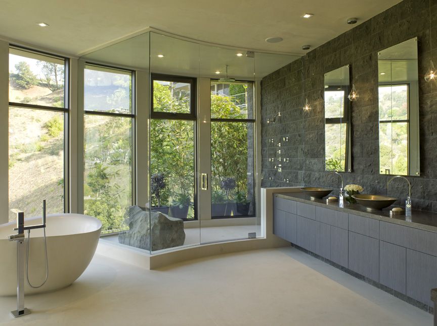 beautiful modern master bathrooms. comfortable contemporary master bathrooms  on bathroom with modern style features lava rock and view beautiful o