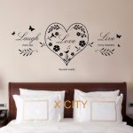 Live Laugh Love Heart Quote CREATIVE WALL ART STICKER REMOVABLE