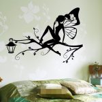 Free Shipping Fairy On The Tree Branch for Kids Bedroom Wall Art