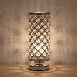 HAITRAL Crystal Table Lamp Modern Night Light Lamp with Metal Frame 110 Pcs  Crystals Elegant Bedside