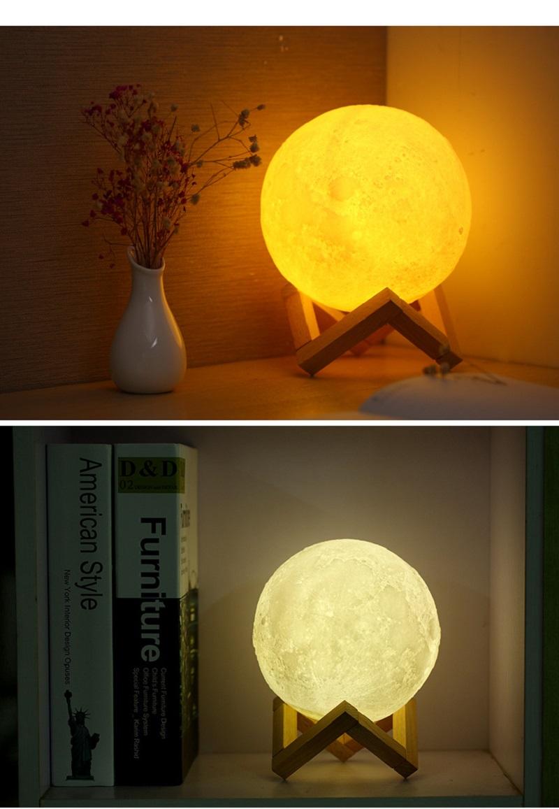 LED Moon Lamp Night Light Bedside Night Light Pat Touch Night Light  Creative Bedside Table Lamp 3D LED Moon Lamp Bedside Night Light Creative Night  Light