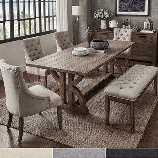 Paloma Salvaged Reclaimed Pine Wood 6-Piece Rectangle Dining Set by iNSPIRE  Q Artisan