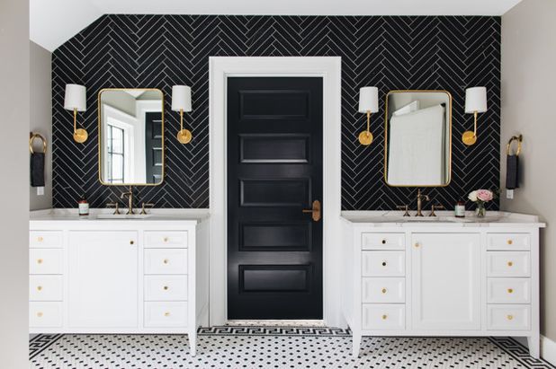 Transitional Bathroom by Kenowa Builders