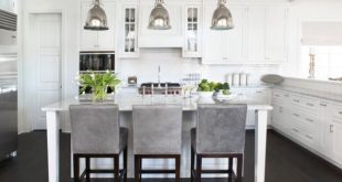 View in gallery Benson pendant lights bring an antique touch to this modern  white kitchen