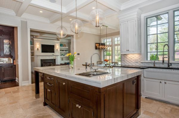 View in gallery Arteriors Caviar Pendant lights offer a gorgeous textural  and visual contrast to this kitchen in Chicago