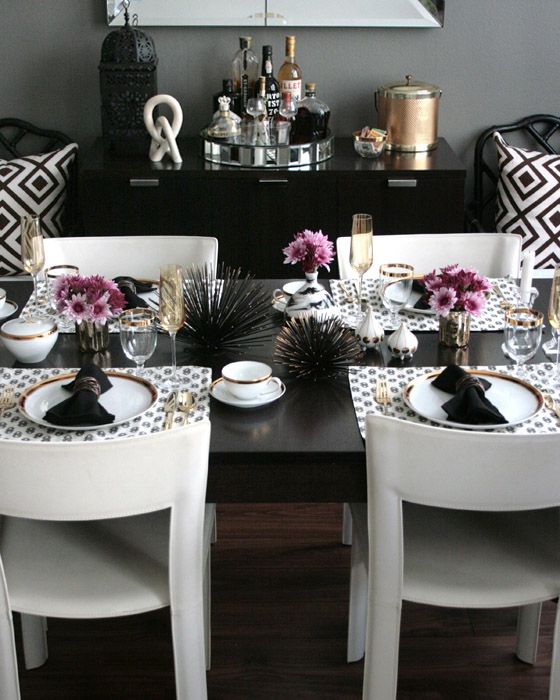 small shop for stone textile, modern glam table setting | dining