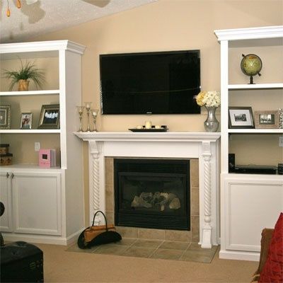 Built in cabinets around fireplace