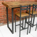 Breakfast bar table & two bar stools rustic industrial