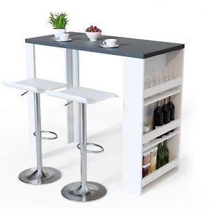 Image is loading Breakfast-Bar-Table-Dining-Wine-Storage-Rack-Kitchen-