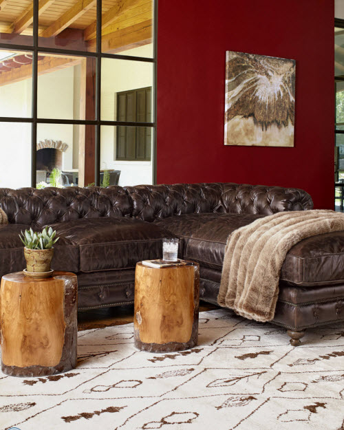 Leather Tufted Warner Sectional Sofa 2