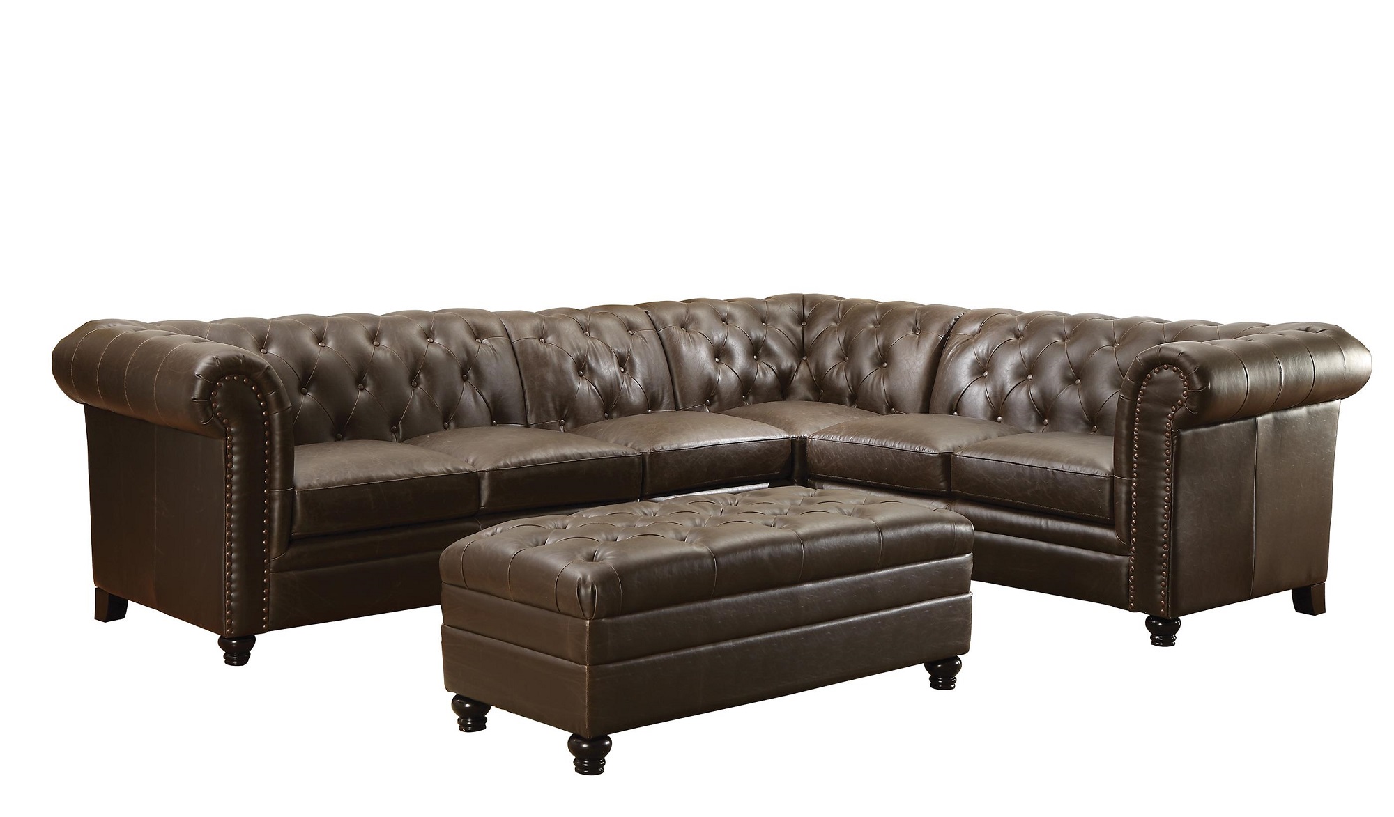 Leather Tufted Sectional | Tufted Sectional | Cheap Sectional