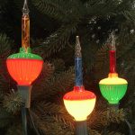 Set of 7 Multi-Color Retro Christmas Bubble Lights - Green Wire