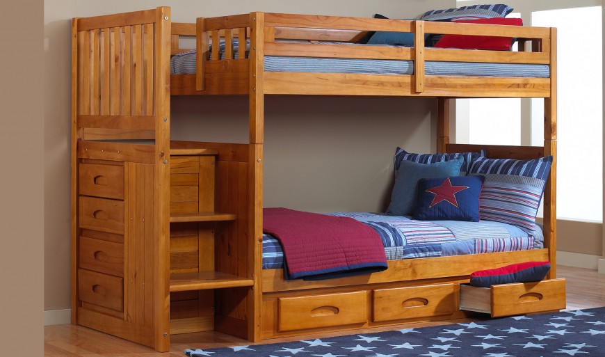 bunk beds with stairs