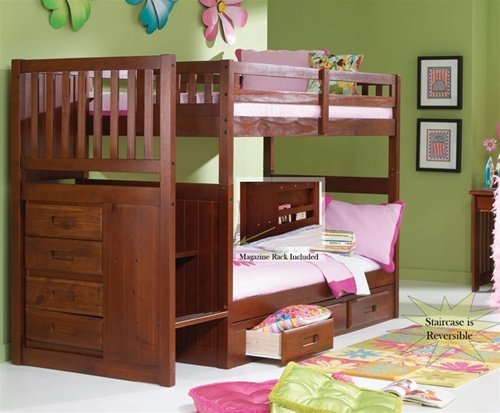 Traveller Location: Stair Step Bunk Bed with 3-Drawer Bunk Pedestal: Kitchen &  Dining