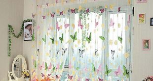 Butterfly Print Sheer Window Curtains Home Decoration | Creative
