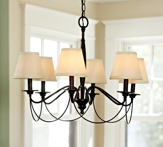 PB Basic Silk Chandelier Shade, Set of 3