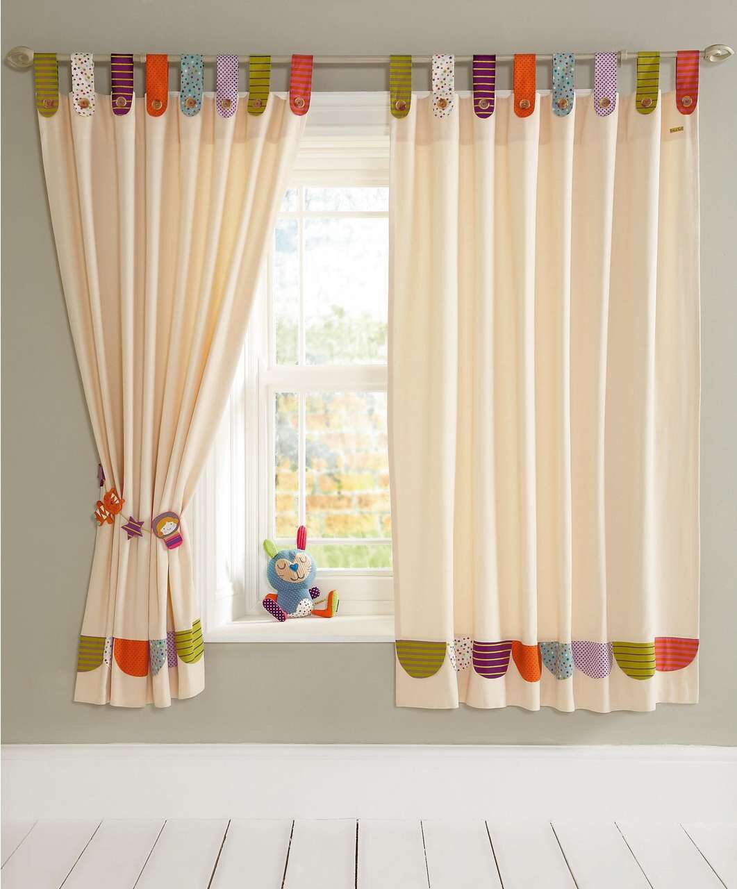 Colourful tab top Curtains for kids bedroom and nursery