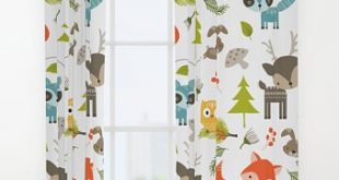 Animals Curtains, Woodland Animals Window Curtains, Animals Drapes, Kids  Curtain, Forrest Curtain, Curtain Panels, Childrens curtains, woods