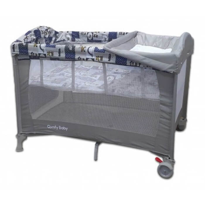 -10% Comfy Baby Travel Cot - Premium Grey