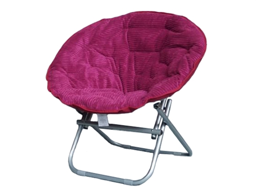 Show Off A Hint Of Your Personality - Comfy Corduroy Moon Chair - Raspberry