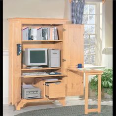 #ComputerArmoire Unfinished Pine : Computer Armoire Center. This is our  bestselling computer center!