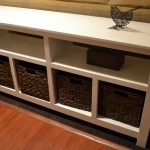 winsome sofa table with storage baskets drawers design