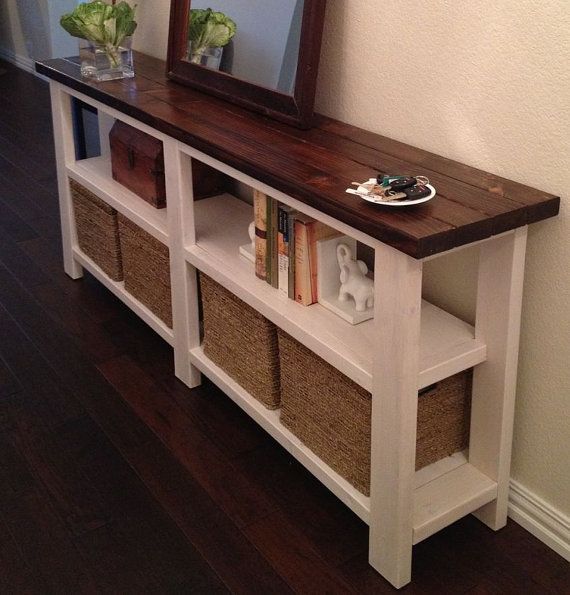 Rustic Farmhouse Console Sofa Table Entertainment by FatherofWood