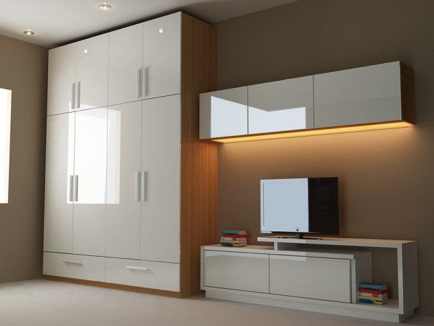 Contemporary bedroom cupboards in
  home  design