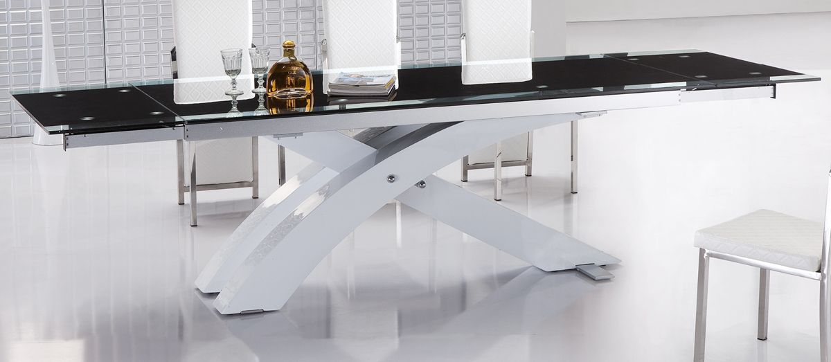 Extendable Modern Dining Table Contemporary Extendable Dining Table With  Glass Top And Metal Base