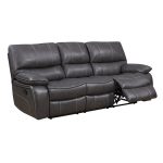Shop Grey Leather Reclining Sofa - Free Shipping Today - Traveller Location -  11483090