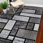 Gray Abstract Contemporary Modern Large Area Rugs - Bargain Area Rugs