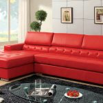 Hokku Designs Red Leather Sectional with Partially Tufted Upholstery. Hokku  is well-known for very stylish modern furniture