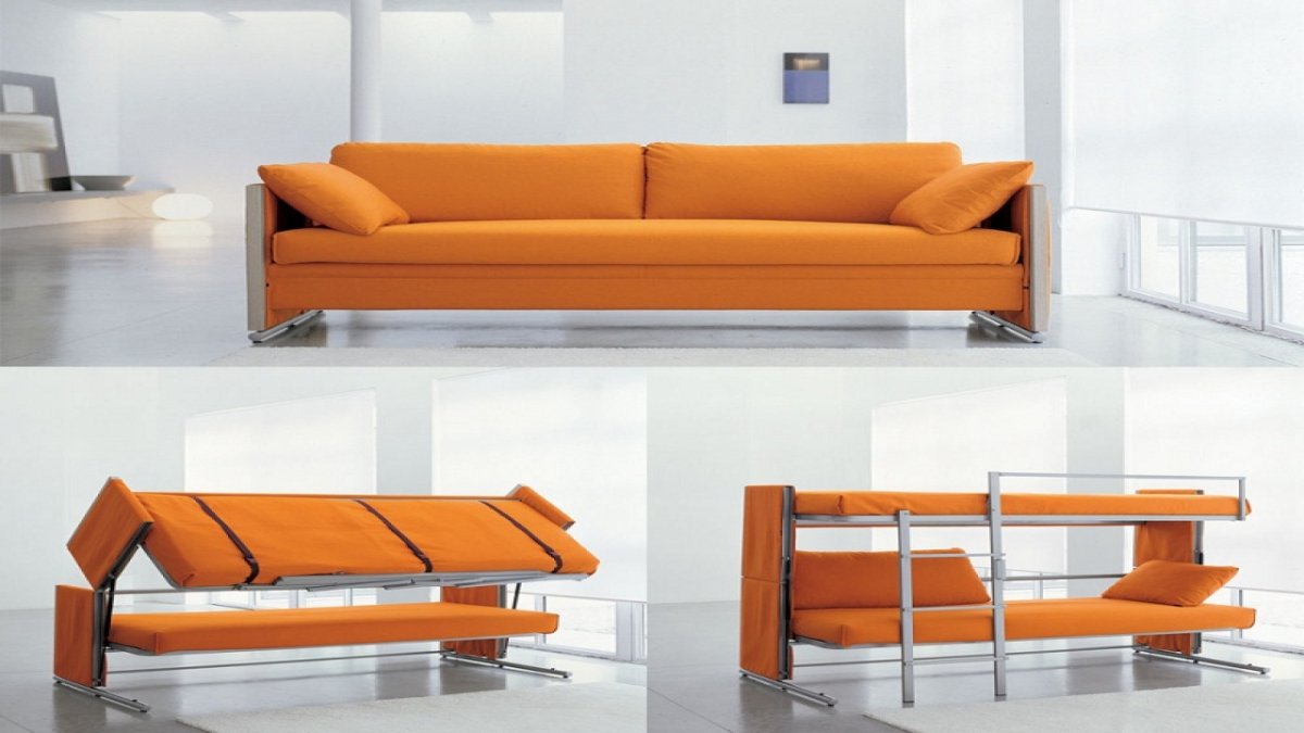 Modern sofas transforming into bunk beds