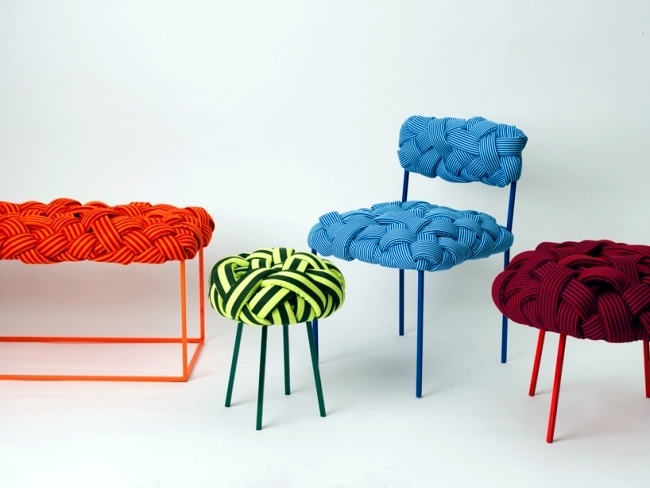 Cool seating design from the cloud collection with woven pattern