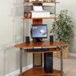 Small computer desk with shelves