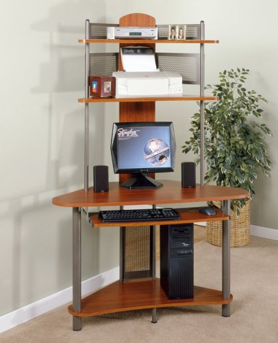 Small computer desk with shelves