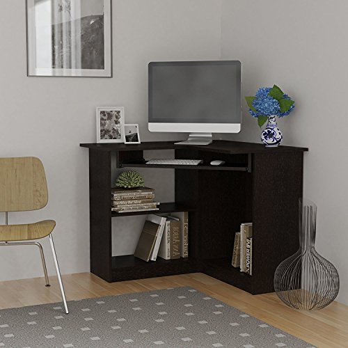 Home Corner Computer Desk | Small Corner Computer Desk | Desktop | Student  | Espresso
