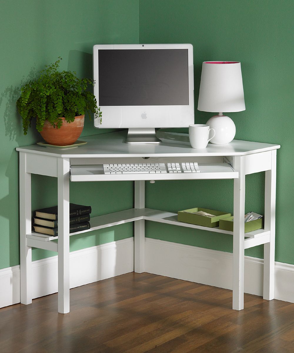 White Corner Computer Desk - perfect for a small space.