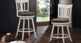 Shop Tabib Fabric and White Wood Counter Height Chair with Swivel