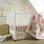 Levtex Baby Charlotte Coral and Cream Floral 5 Piece Crib Bedding Set, Quilt,  100
