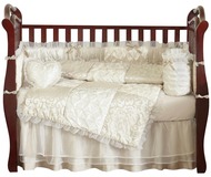 Champagne and Ivory Victoria Crib Bedding 9pc Crib Set