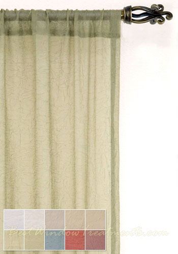 voile Crushed Semi Sheer Curtain Panel available in 11 colors