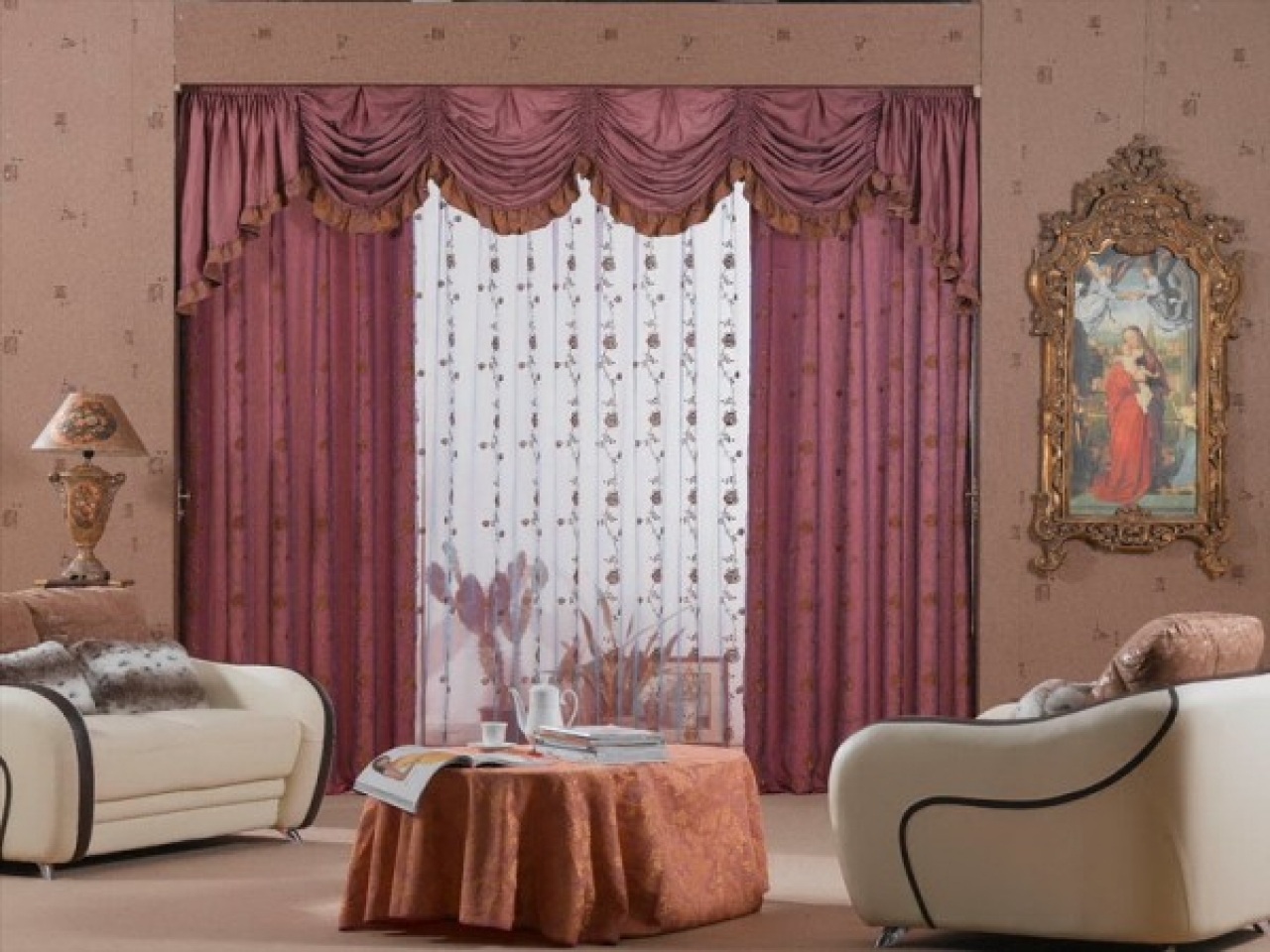 Curtain Ideas For Living Room Windows Violet Colors