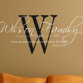 Wall Decal Personalized Family As for me and my house we will serve the  LORD- Vinyl Wa