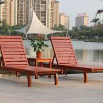 Rattan Yixuan Outdoor Wood Deck Chair Recliner Lounge swimming pool deck  lounge chairs